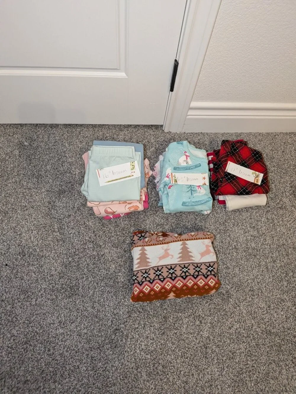 Huge 5T Girls Pajamas & Leggings 16-Piece Lot - Carters / PLACE /Sweet Butterfly